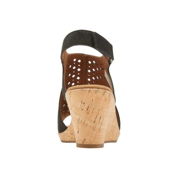 NWT ROCKPORT Womens Black Briah Hood Toe Wedge Leather Slingback Sandal 6.5 M - Picture 2 of 5